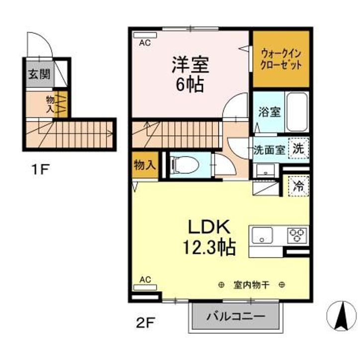 福島県郡山市久留米5(アパート)の賃貸物件の間取り