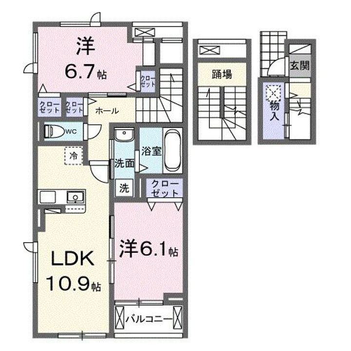 神奈川県綾瀬市蓼川3(アパート)の賃貸物件の間取り