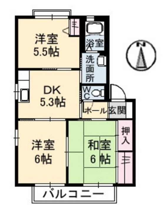 シャーメゾン東割A棟の間取り