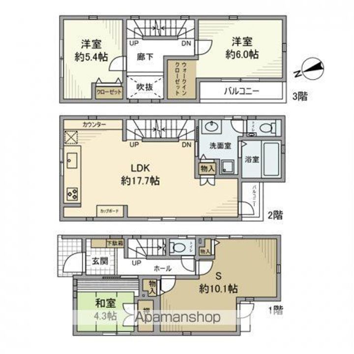 東京都杉並区高円寺南3(一戸建)の賃貸物件の間取り