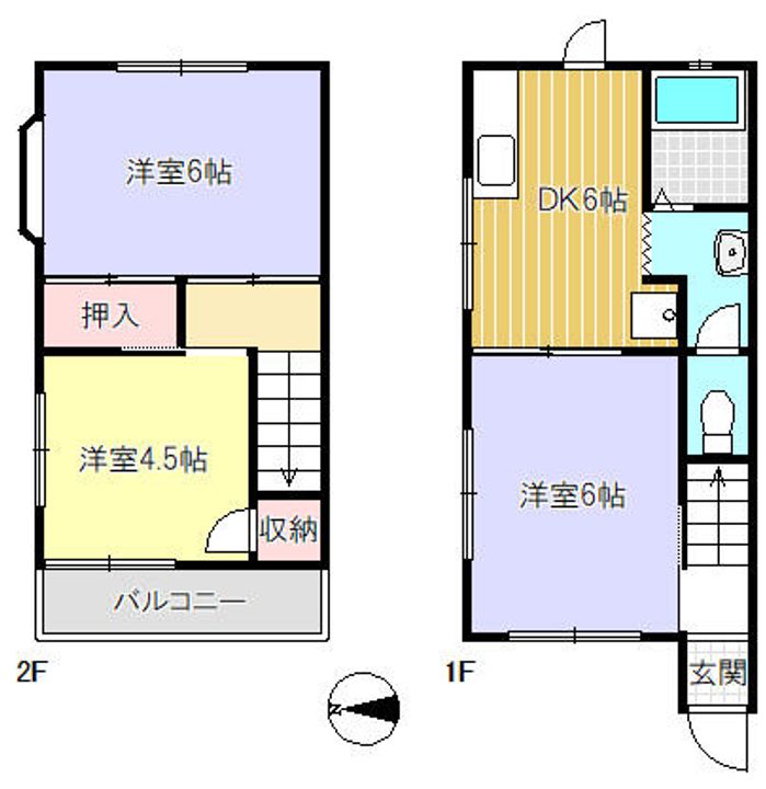埼玉県越谷市蒲生本町(一戸建)の賃貸物件の間取り