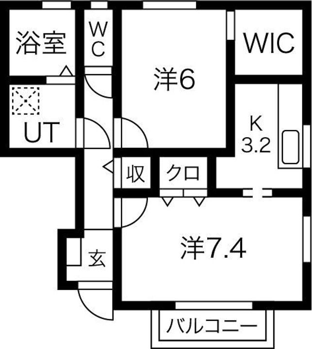 奥州市水沢太日通り1丁目【水沢ステーションアベニューB棟】築18年の間取り