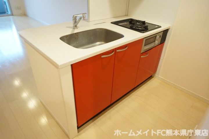熊本県熊本市中央区水前寺3(マンション)の賃貸物件のキッチン
