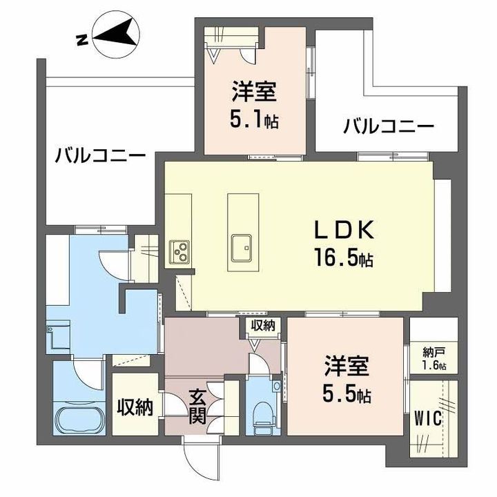 大阪府箕面市桜4(マンション)の賃貸物件の間取り