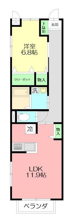 神奈川県小田原市永塚(アパート)の賃貸物件の間取り