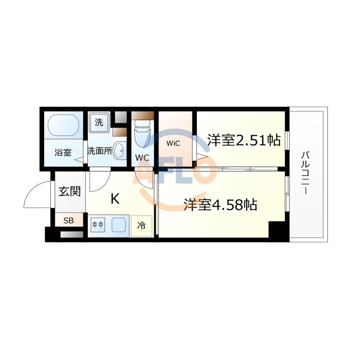 大阪府大阪市住吉区長居東4(マンション)の賃貸物件の間取り