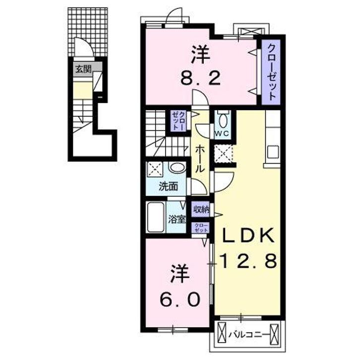 岐阜県可児市土田(アパート)の賃貸物件の間取り