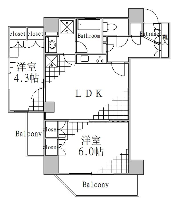 東京都江東区門前仲町2(マンション)の賃貸物件の間取り