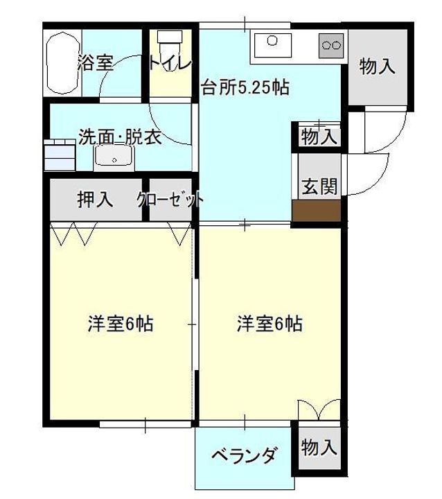 山形県山形市桜田東1(アパート)の賃貸物件の間取り