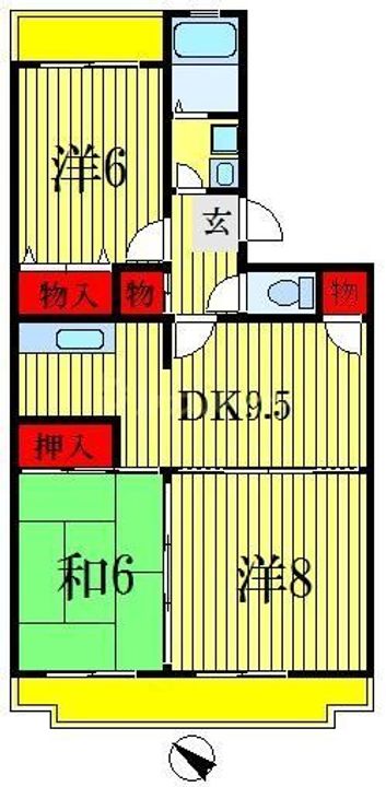 千葉県船橋市本中山6(マンション)の賃貸物件の間取り