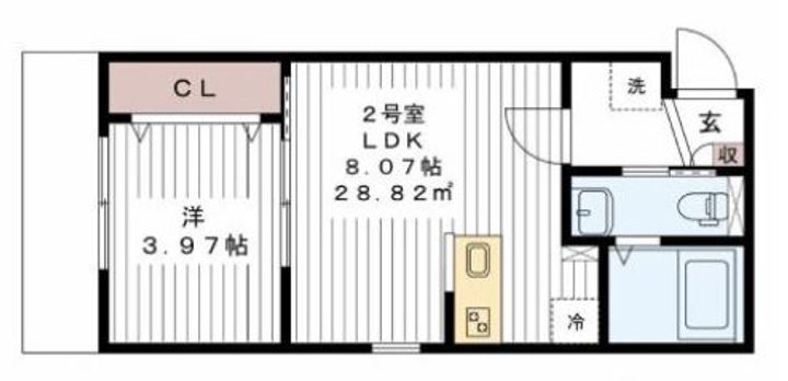 千葉県松戸市岩瀬(アパート)の賃貸物件の間取り