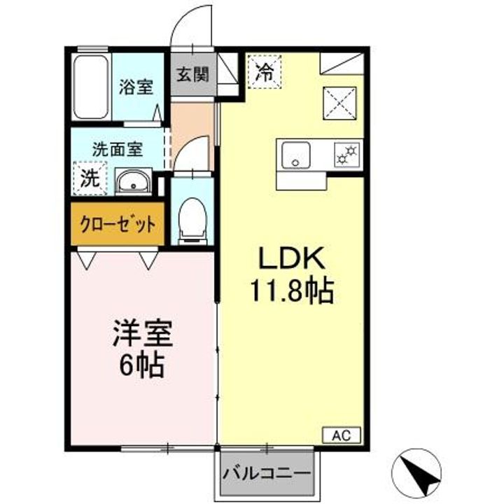 香川県綾歌郡宇多津町浜四番丁(アパート)の賃貸物件の間取り