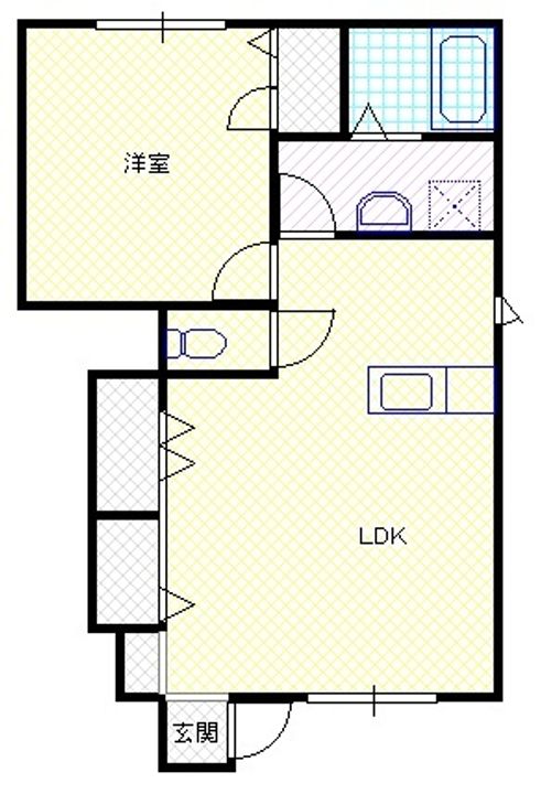 新潟県新発田市城北町2(アパート)の賃貸物件の間取り