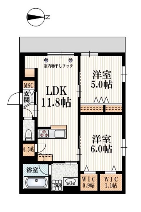 東京都練馬区貫井3(マンション)の賃貸物件の間取り