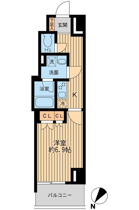 東京都中央区日本橋富沢町(マンション)の賃貸物件の間取り