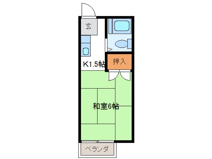 岐阜県岐阜市折立(アパート)の賃貸物件の間取り