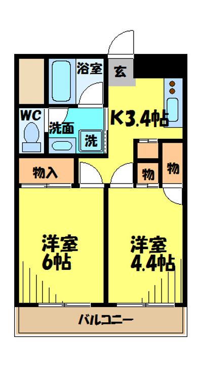 東京都府中市西府町2(マンション)の賃貸物件の間取り
