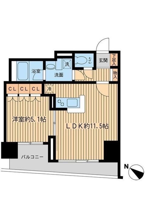 東京都中央区日本橋富沢町(マンション)の賃貸物件の間取り