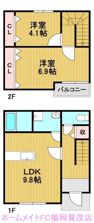 福岡県福岡市早良区賀茂3(アパート)の賃貸物件の間取り