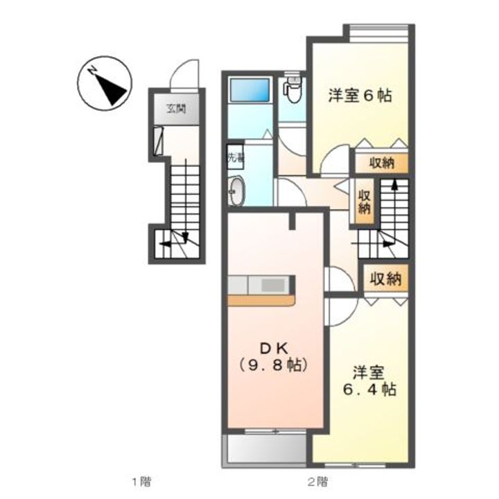 兵庫県加古川市尾上町口里(アパート)の賃貸物件の間取り