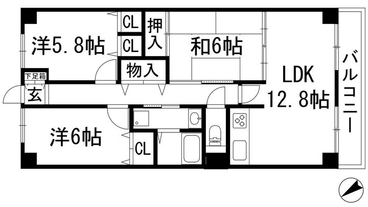 ヴィオレット宝塚の間取り