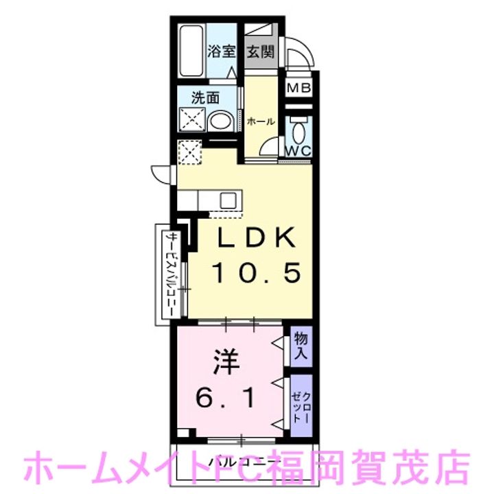 福岡県福岡市城南区南片江3(アパート)の賃貸物件の間取り