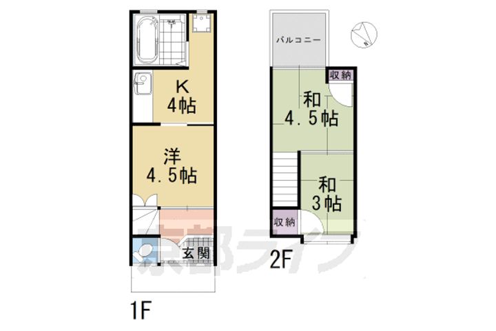 京都府京都市伏見区石田大山町(一戸建)の賃貸物件の間取り