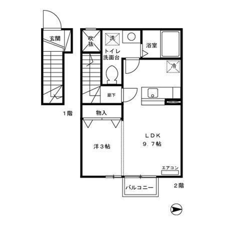 メゾンフローラル駅東の間取り
