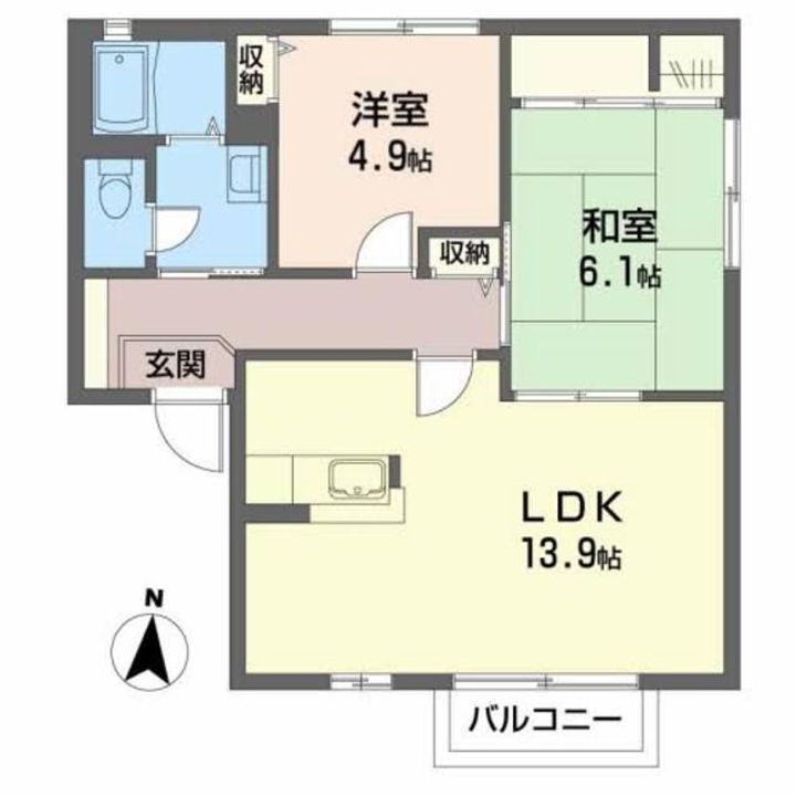 福島県福島市瀬上町字寺前(アパート)の賃貸物件の間取り