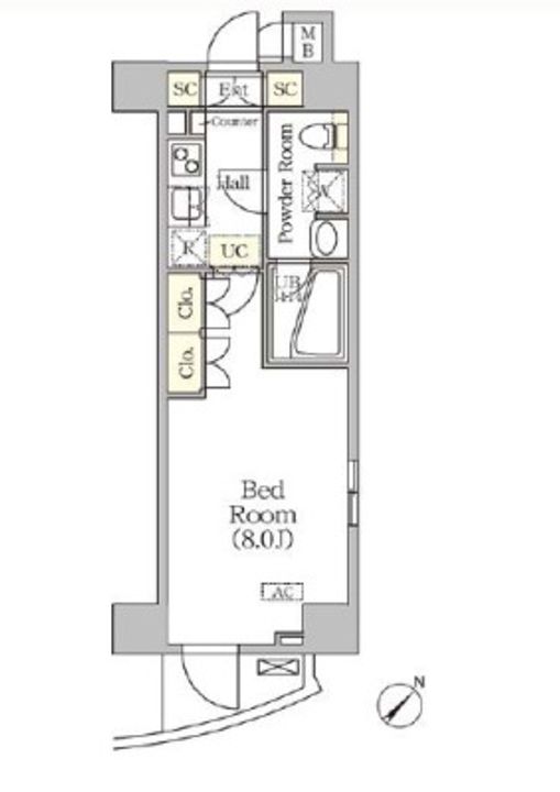 東京都江東区深川1(マンション)の賃貸物件の間取り