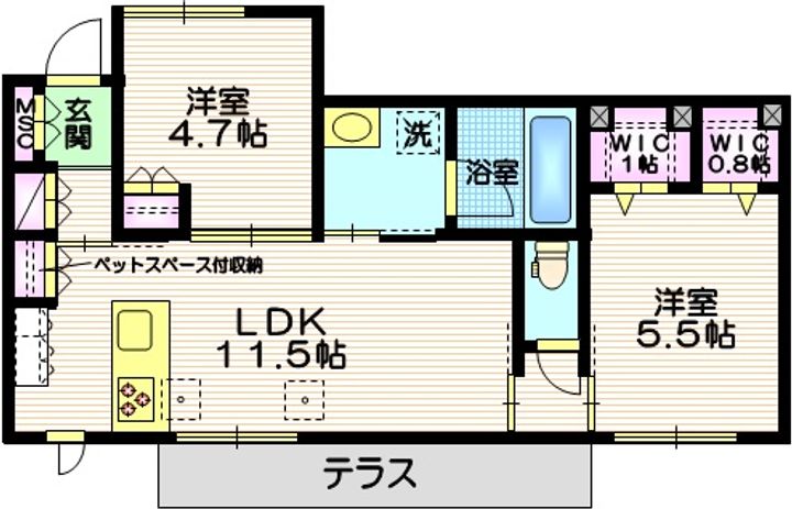 神奈川県横浜市都筑区すみれが丘(マンション)の賃貸物件の間取り