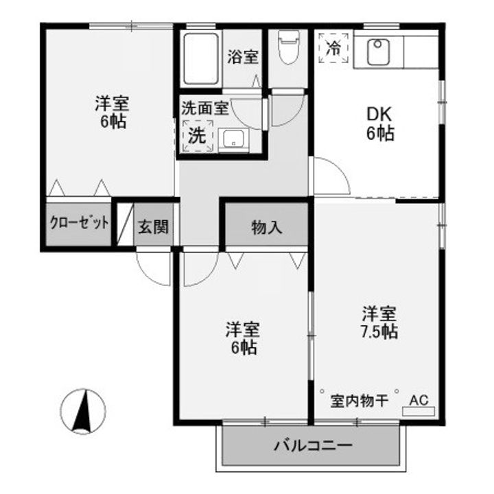 群馬県前橋市青柳町(アパート)の賃貸物件の間取り