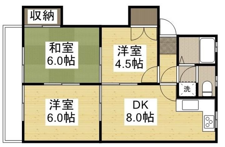 岡山県倉敷市中島(アパート)の賃貸物件の間取り