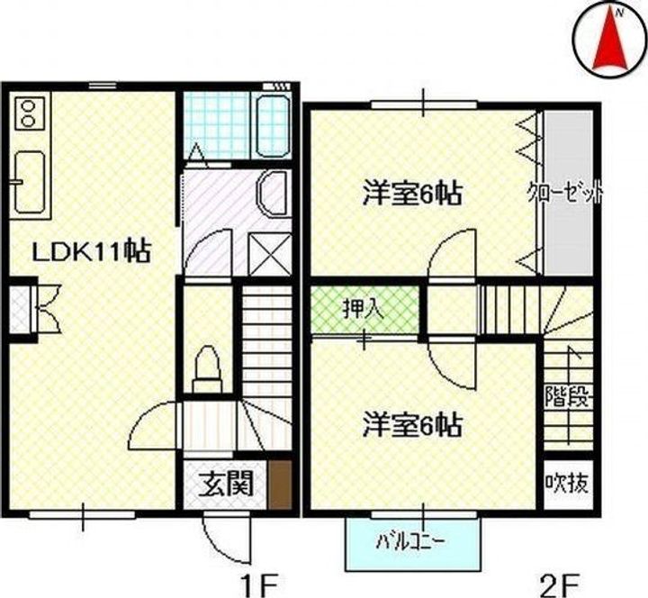 静岡県浜松市中央区大平台4(一戸建)の賃貸物件の間取り