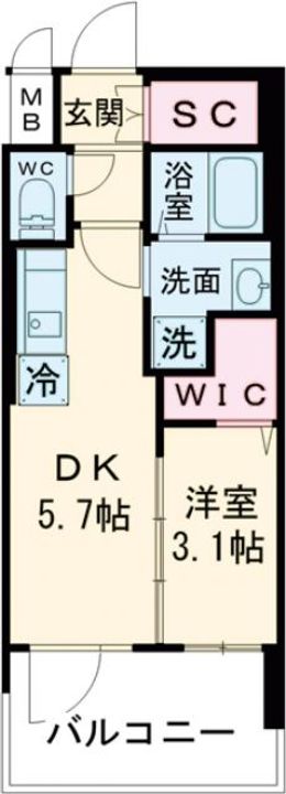 エステムコート大阪プリュームの間取り