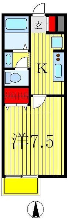 千葉県松戸市上矢切(アパート)の賃貸物件の間取り
