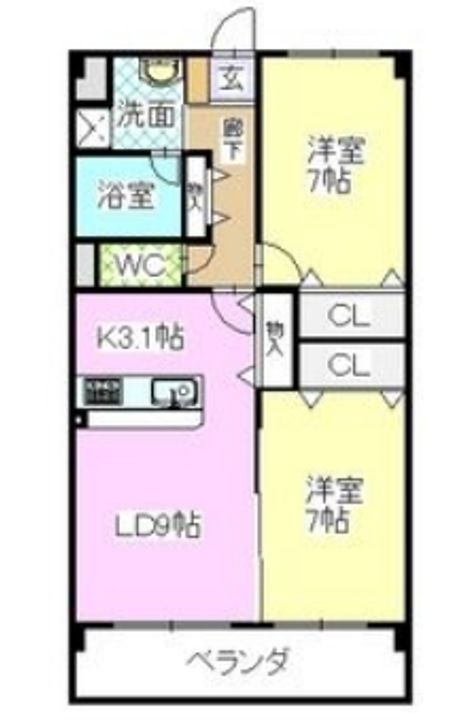 愛知県名古屋市緑区熊の前1(マンション)の賃貸物件の間取り