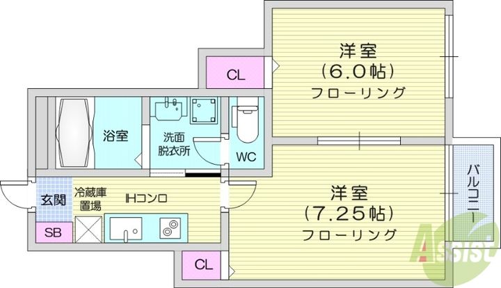 アスコット薬師堂西の間取り