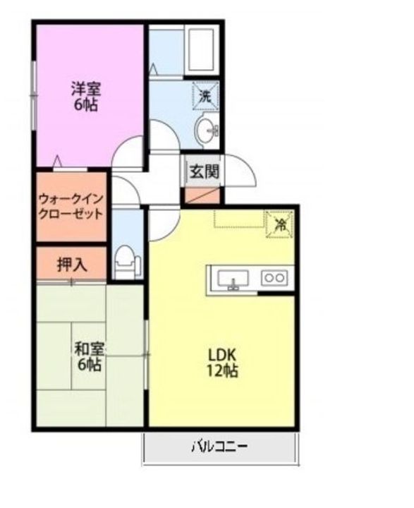 新潟県上越市国府3(アパート)の賃貸物件の間取り