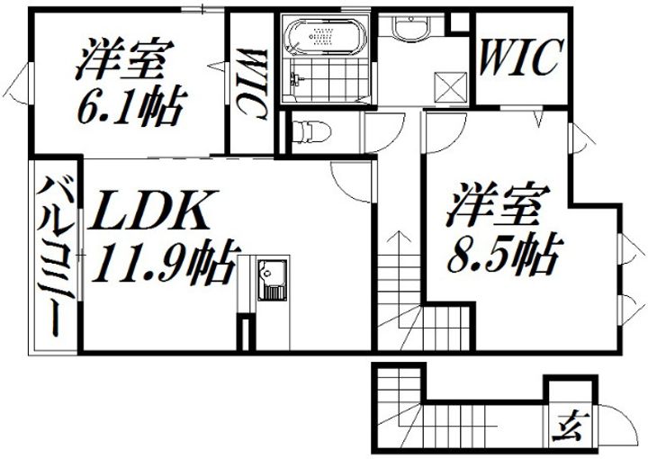 静岡県浜松市中央区上島4(アパート)の賃貸物件の間取り