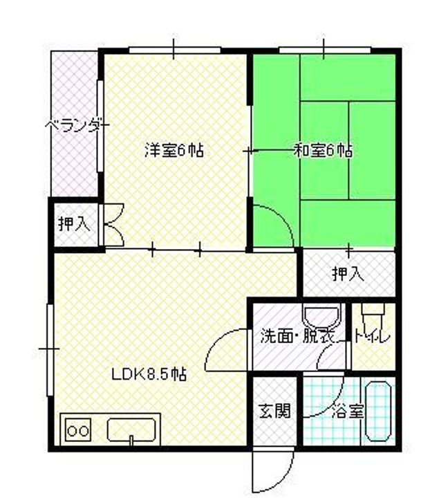 山形県山形市小立2(アパート)の賃貸物件の間取り