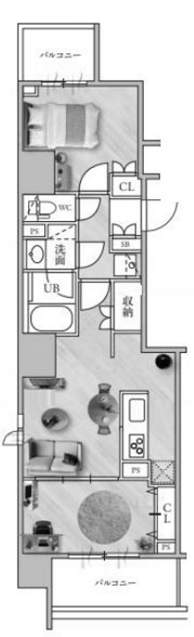 東京都台東区東浅草1(マンション)の賃貸物件の間取り
