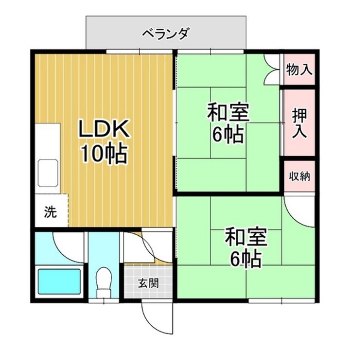 コーポリベルテ緑の間取り