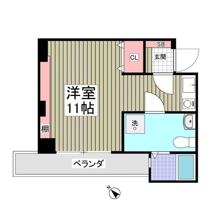 スタジオフラットの間取り