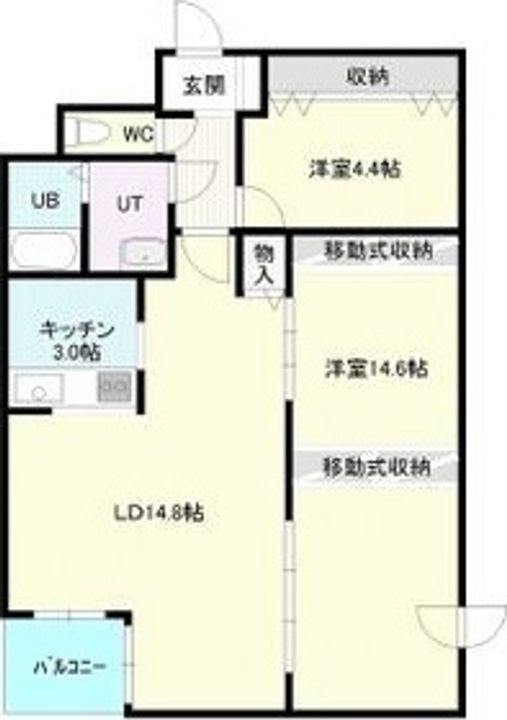 北海道札幌市中央区北十二条西15(マンション)の賃貸物件の間取り