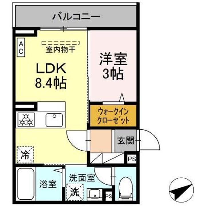 神奈川県藤沢市鵠沼花沢町(アパート)の賃貸物件の間取り
