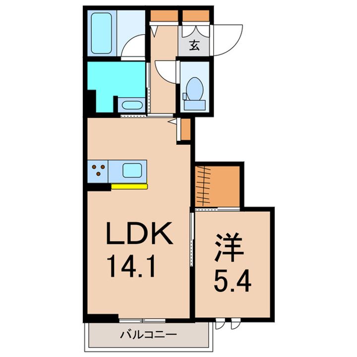 福島県会津若松市白虎3(マンション)の賃貸物件の間取り