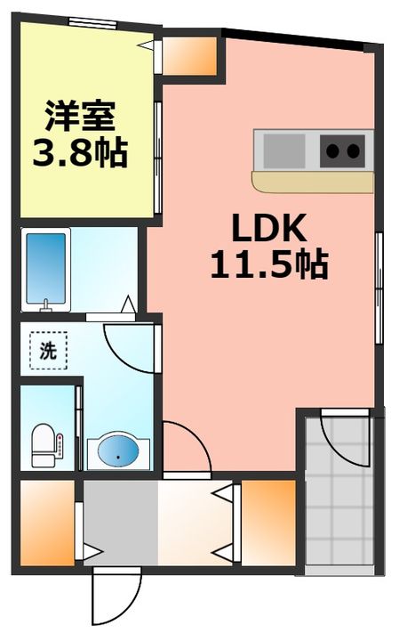 愛知県名古屋市北区大杉町5(アパート)の賃貸物件の間取り