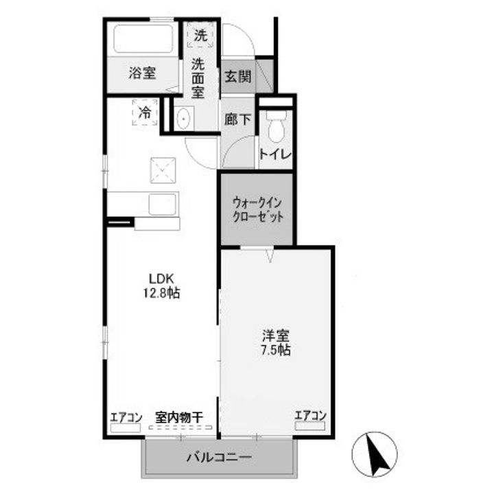 埼玉県本庄市東富田(アパート)の賃貸物件の間取り