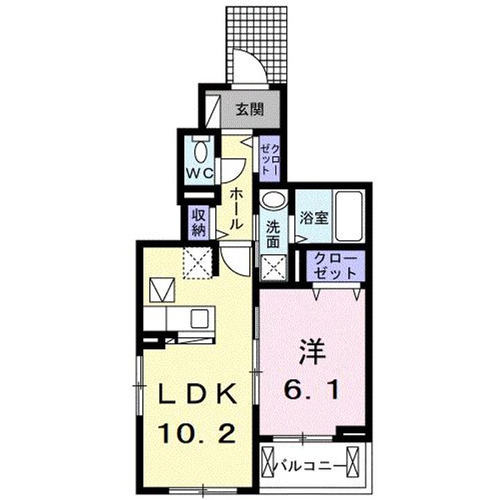 愛知県豊川市市田町御所ケ谷津(アパート)の賃貸物件の間取り